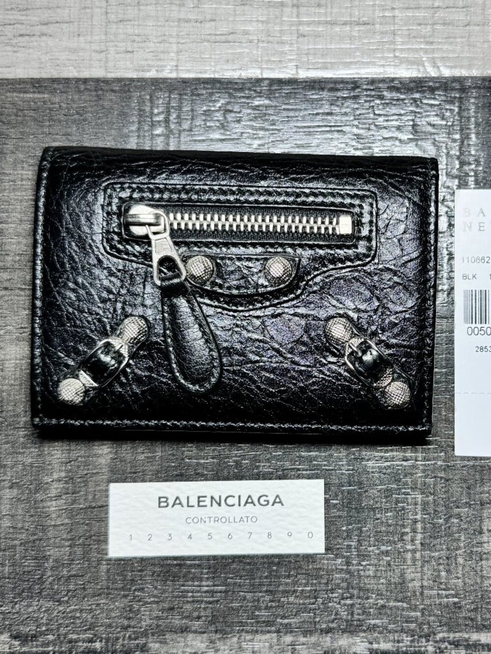 Balenciaga Le City Leather Wallet Card Holder Black
